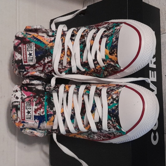 ๐ BY REQUEST ๐ Custom Painted Multicolor Graffiti Converse High Tops - Picture 6 of 16